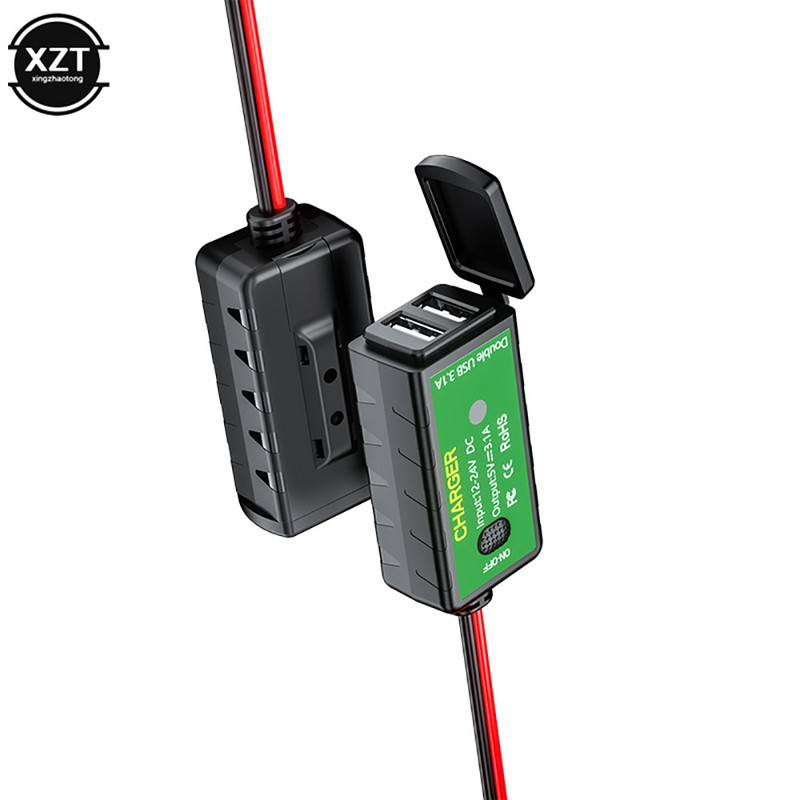 3.1A/4.8A TYPE-C Încărcător USB pentru motociclete SAE la USB Tip-C Voltmetru întrerupător pornit/oprit Mușcă de deconectare rapidă impermeabilă Motociclete