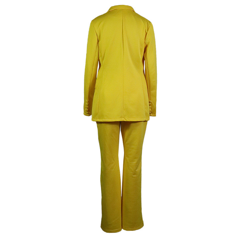 Seturi 2 piese pentru femei, ținute asortate, blazer cu decolteu în V, top și talie înaltă, cu pantaloni evazați, cu pantaloni, costum șic, casual, pentru damă