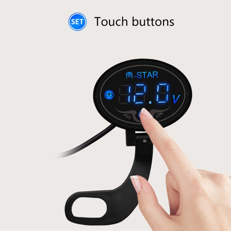 Voltmetru pentru motocicletă DC 9-24V Contor de panou de tensiune Afișaj LED Voltmetru Contor digital de tensiune Tester de tensiune Impermeabil
