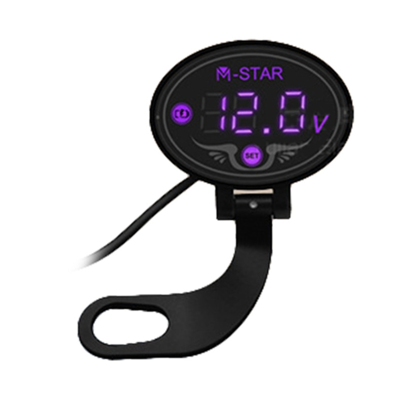 Voltmetru pentru motocicletă DC 9-24V Contor de panou de tensiune Afișaj LED Voltmetru Contor digital de tensiune Tester de tensiune Impermeabil