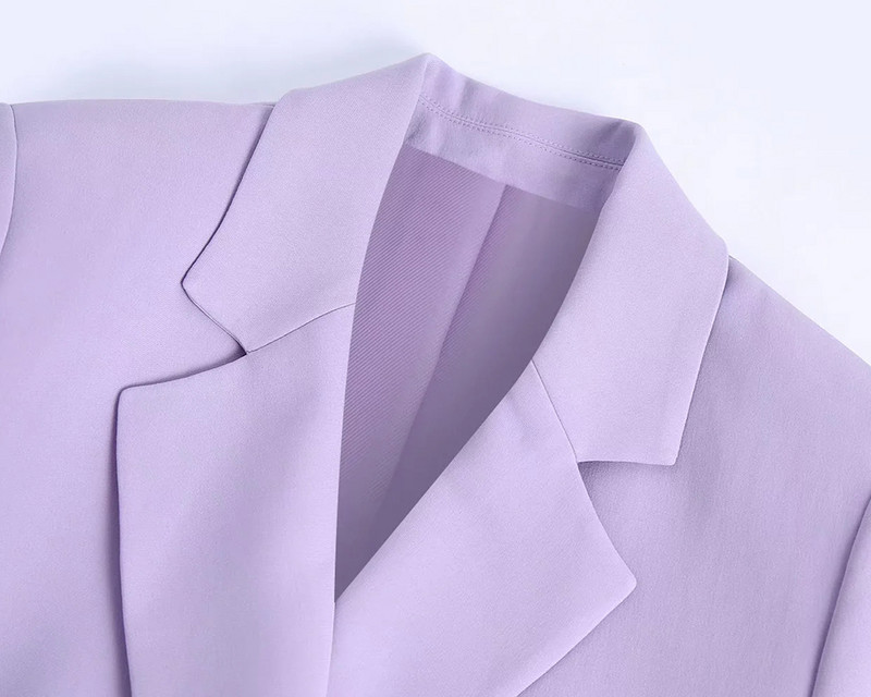 Set pantaloni pentru femei Costum birou Primavara 2022 Blazer elegant la moda cu curea Blazer pentru femei + pantalon simplu Costum pantalon 2 piese TRAF ZA