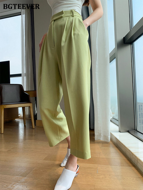 BGTEEVER Primăvară, cu un singur buton, costume cu pantaloni pentru damă