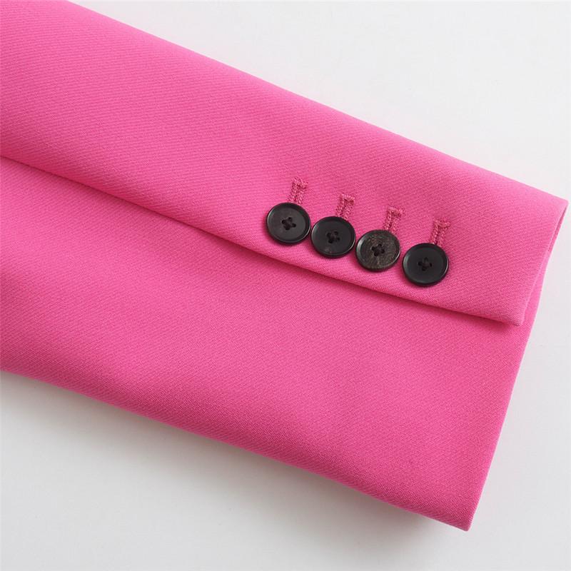 KEYANKETIAN ZA Jachetă de damă, primăvară 2022, la modă nouă, cu butoane, cu tăiere subțire, Blazer casual, retro, cu mânecă lungă, haină de damă șic