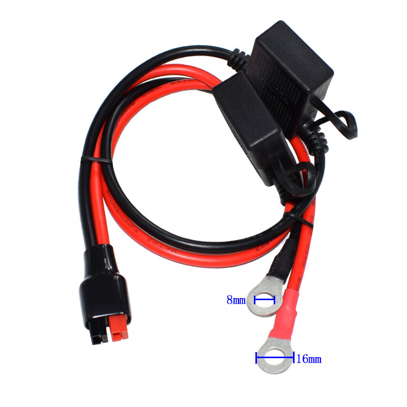 Suport de siguranță dublu pozitiv/negativ, în stil ATC, cu terminale de inel O, cu sursă de alimentare de 30 A sau conectori SAE, cablu de calibrul 10 2 ft.