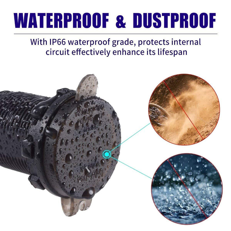 Priză dublă pentru încărcător USB pentru motociclete Priză de curent rezistentă la apă cu adaptor de alimentare cu LED 2.1A pentru motociclete auto camion