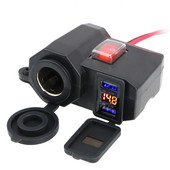 LEEPEE digitális kijelző 5V 2.1A adapter tápegység motorkerékpár kormány töltő Dual USB port szivargyújtó aljzat