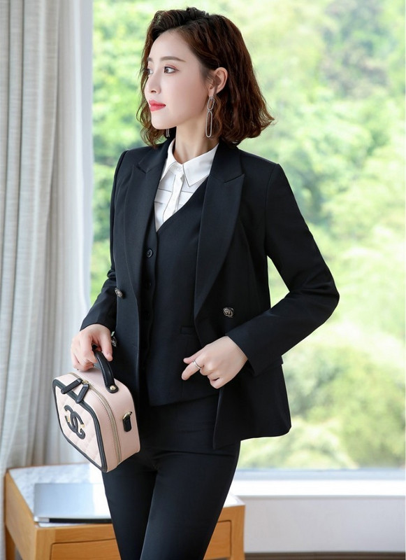 Costume de afaceri formale din țesătură de înaltă calitate Set 3 piese cu pantaloni și sacouri haină și vestă și vestă Costume cu pantaloni toamnă iarnă