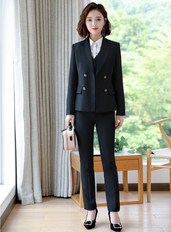 Costume de afaceri formale din țesătură de înaltă calitate Set 3 piese cu pantaloni și sacouri haină și vestă și vestă Costume cu pantaloni toamnă iarnă