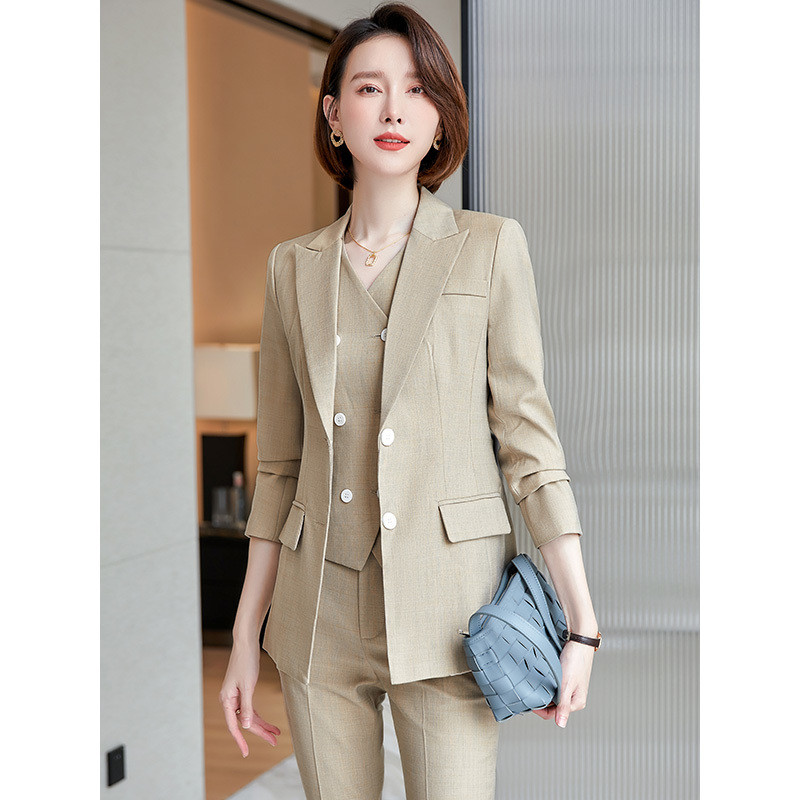 Țesătură de înaltă calitate, stiluri OL, blazere, costume, femei, birou, doamne, îmbrăcăminte de lucru, interviu profesional în carieră, pantaloni, set de pantaloni