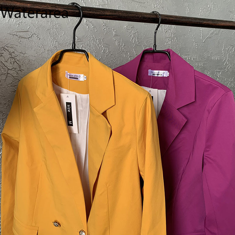 Set de trening pentru femei Waterarea Nou pentru damă Office Lady, mâneci pline, pantaloni blazer, costum profesional, drept, Set două piese