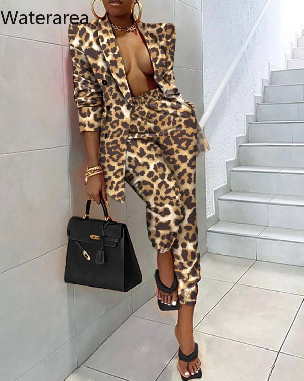 Waterarea 2021 Toamnă Iarnă Femei Set Tie-dye Set Două Piese Costum Office Ținute Plus Size Jachetă Casual Skinny Set Pantaloni