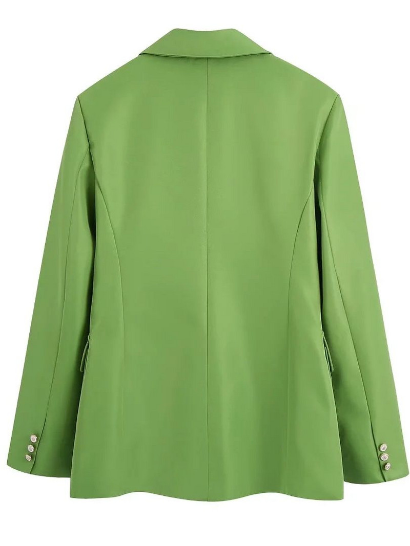 PTYSIC Femei Fashion Green Blazer Jacket Office Lady Set Streetwear Femeie Solid Pantaloni Drepți Casual Fete Pantaloni Lungi