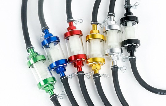 Motocicletă Gaz Combustibil Benzină Filtru Ulei Accesorii Moto pentru KTM Dirt Pit Bike Motocros Filtru de combustibil din sticlă din aliaj de aluminiu