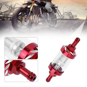 8 мм CNC газови филтри за гориво и масло Горивен филтър Аксесоари за мотоциклети за ATV Dirt Pit Bike Автомобилен мотор Filtro Dos Sonhos Aceit