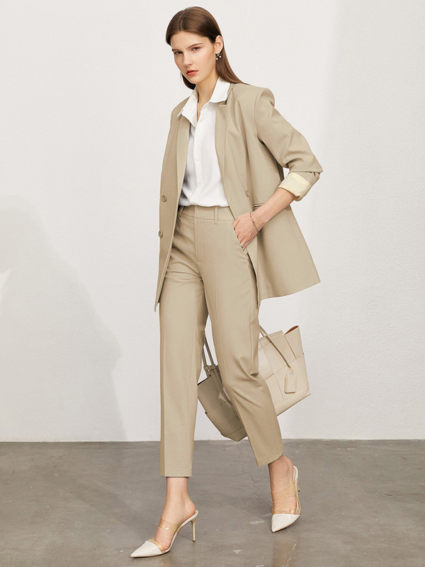 Amii Minimalism Office Lady Blazers Se vand separat Jacheta de dama Manta Pantaloni cu talie inalta Pantaloni de costum de dama Manta de dama 12260075