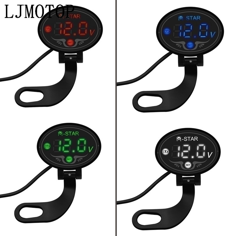 Tester de voltmetru cu panou digital super rezistent la apa Afisaj Led pentru Kawasaki VERSYS 1000 Z1000 ZX10R ZX12R ZX9R ZZR600 Z900