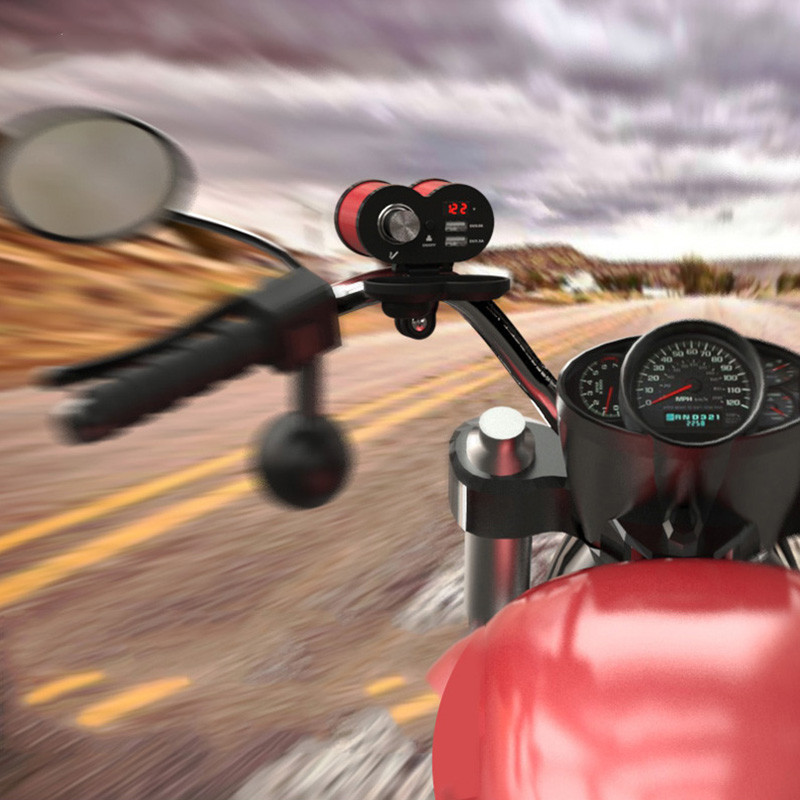 Нов автомобил, мотоциклет, USB адаптер, зарядно устройство, 5V, запалка, мотоциклет, двойно USB зарядно устройство, автомобилни аксесоари