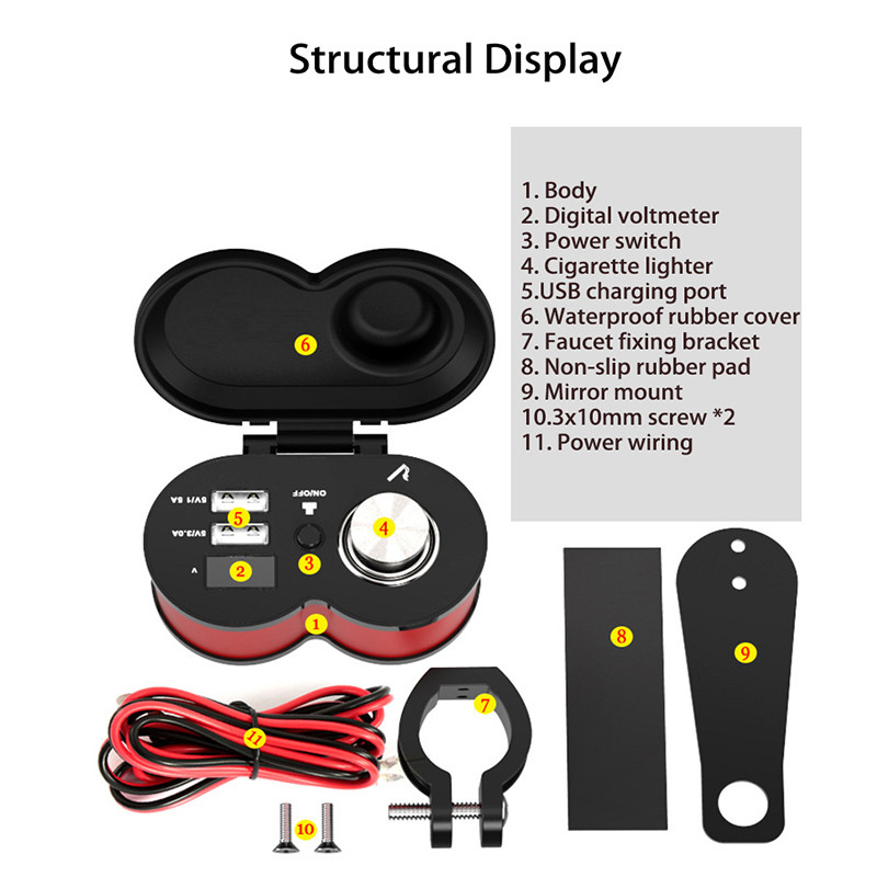 Нов автомобил, мотоциклет, USB адаптер, зарядно устройство, 5V, запалка, мотоциклет, двойно USB зарядно устройство, автомобилни аксесоари