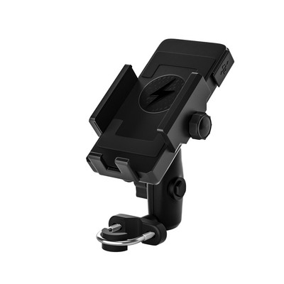 Motorkerékpár telefontartó Moto Motorbike Mirror mobil állványhoz USB töltő vezeték nélküli töltő mobiltelefon-tartó