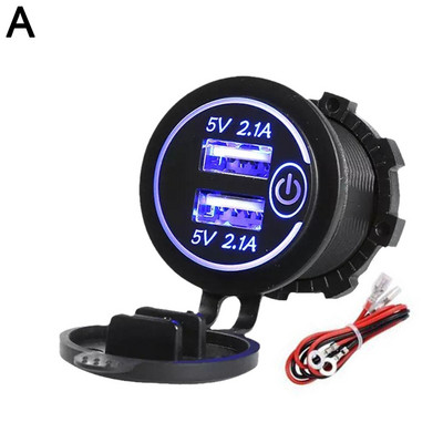 12V/24V motorkerékpár gyorstöltő 3.0 dupla USB autós töltő aljzat kapcsoló vízálló gyorstöltő aljzat elektromos öngyújtó
