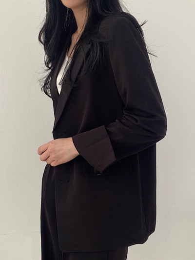 HziriP Fashion Lady Chic kétrészes szettek Őszi bő blézerek Elegáns öltönyök Egyenes formális Solid 2022 OL Magas derekú nadrágok