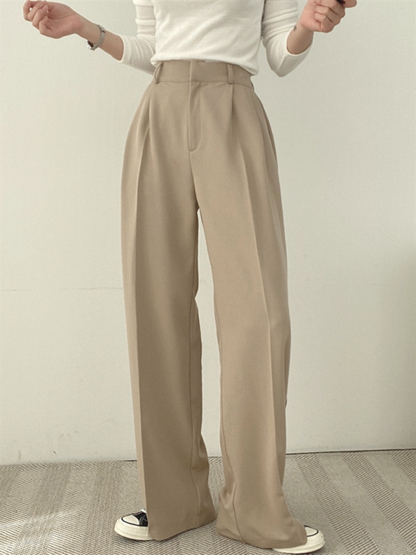 HziriP Fashion Lady Chic Комплекти от две части Есенни свободни блейзъри Елегантни костюми Прави официални едноцветни 2022 OL Панталони с висока талия