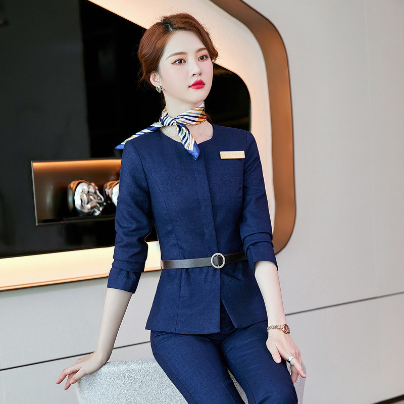Висококачествен плат Есен Зима Професионални официални дамски бизнес работни облекла Панталони OL Styles Блейзъри Комплект за интервю Кариера