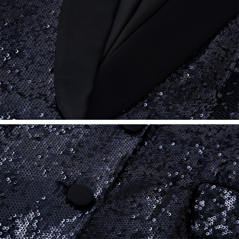 Моден дамски блейзър с пайети 2023 Пролет Есен Свободно женско яке Офис дамски костюм Панталони Клубен комплект от 2 части Елегантен INKEO 2O390