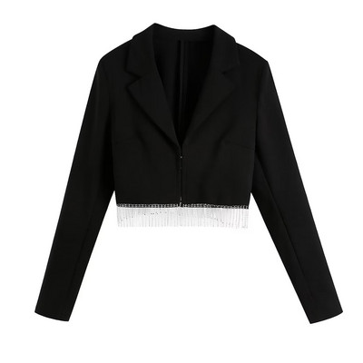 Női öltöny szoknya és elegáns strassz kabát 2022 Új kollekció Shimmery Tassel blézer Crop kabát Mini szoknya Club INKEO 2O287