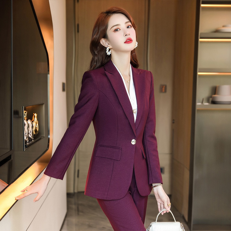 Висококачествен плат Есен Зима Официален дизайн на униформи Панталони Дамски бизнес работни облекла Професионален комплект панталони в OL стилове