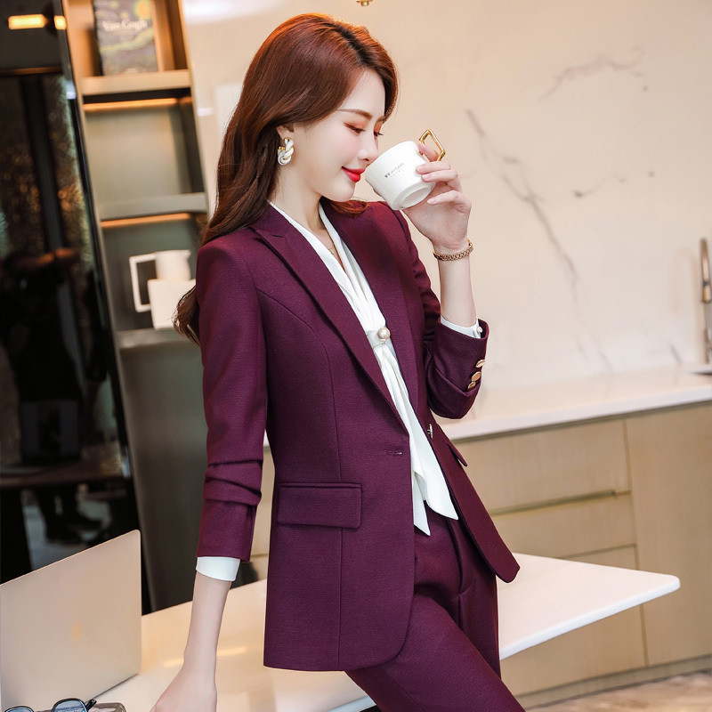 Висококачествен плат Есен Зима Официален дизайн на униформи Панталони Дамски бизнес работни облекла Професионален комплект панталони в OL стилове