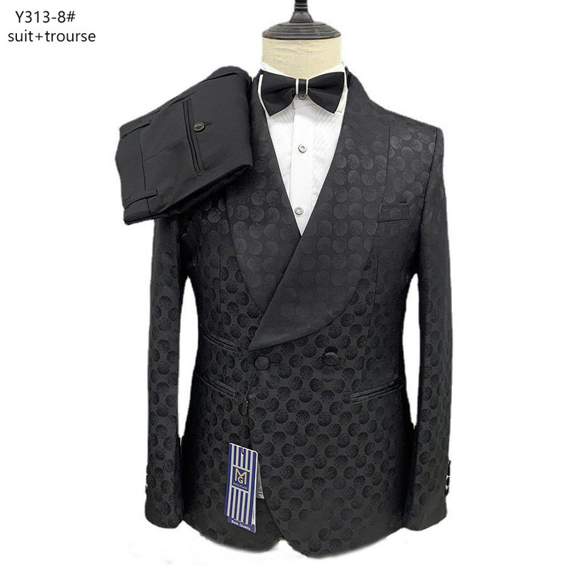 2022 Moda Nou Ocazional Bărbați Boutique de Afaceri Nunta Prezentare Costumul Auriu Set Două Piese Blazere Jachetă Manton Pantaloni Pantaloni