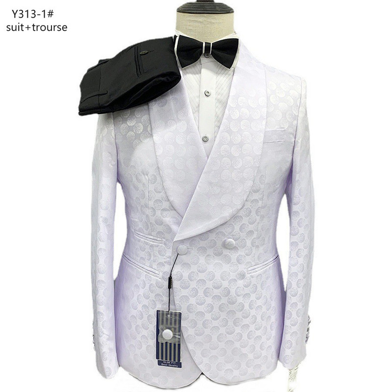 2022 Moda Nou Ocazional Bărbați Boutique de Afaceri Nunta Prezentare Costumul Auriu Set Două Piese Blazere Jachetă Manton Pantaloni Pantaloni