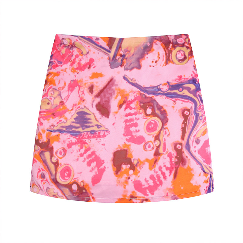 Costum cu fustă de toamnă 2022 pentru femei Fashion Artist imprimeu Jachetă și fustă mini Set 2 piese dama Elegant Vară INKEO 2O093