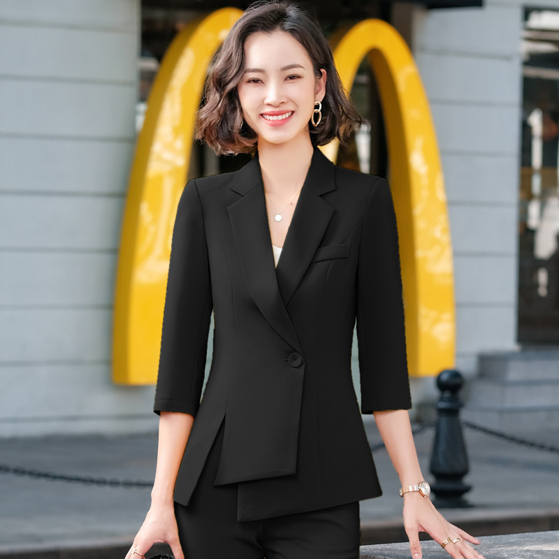 2021 Нови стилове Официални дамски бизнес костюми OL Дамски офис Пролетно лято Работно облекло Професионални блейзъри Комплект панталони