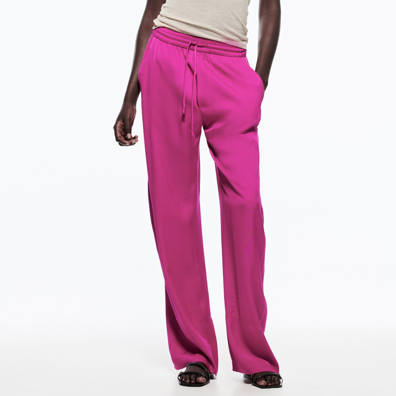 2022 noua colecție costume de damă blazer fucsia moale, elegant, buzunare cu nasturi, blazer și pantaloni elastici în talie Set INKEO 2O100