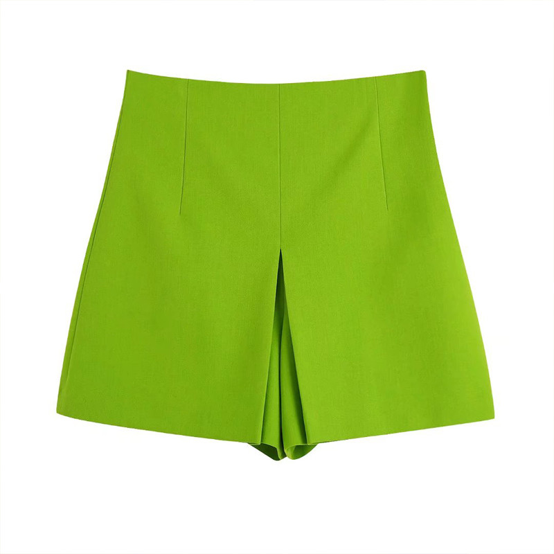 Офис дама Блейзър къс Дамски елегантен анцуг от две части Флуоресцентно зелено яке Дрехи 2022 Лято Есен INKEO 2O014