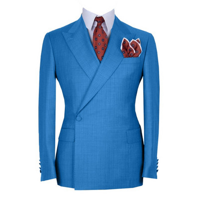 Costume Homme dupla mellű férfi öltönyök egygombos esküvői szmoking Terno Masculino báli vőlegény 2 db vékonyan illeszkedő blézer dzseki + nadrág