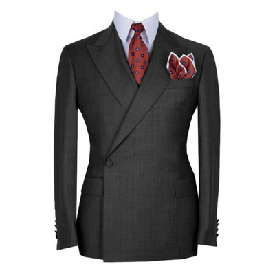 Costume Homme dupla mellű férfi öltönyök egygombos esküvői szmoking Terno Masculino báli vőlegény 2 db vékonyan illeszkedő blézer dzseki + nadrág