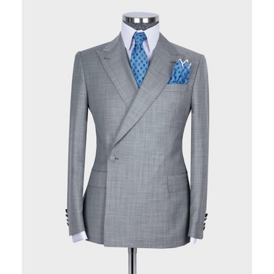 Costume Homme dupla mellű férfi öltönyök egygombos esküvői szmoking Terno Masculino báli vőlegény 2 db vékonyan illeszkedő blézer dzseki + nadrág