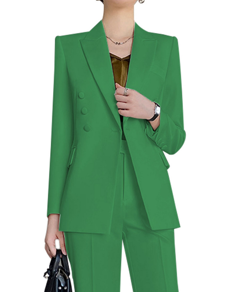 Jachetă de damă pentru birou din 2 piese Blazere de damă pentru muncă profesională cu mărime Plus