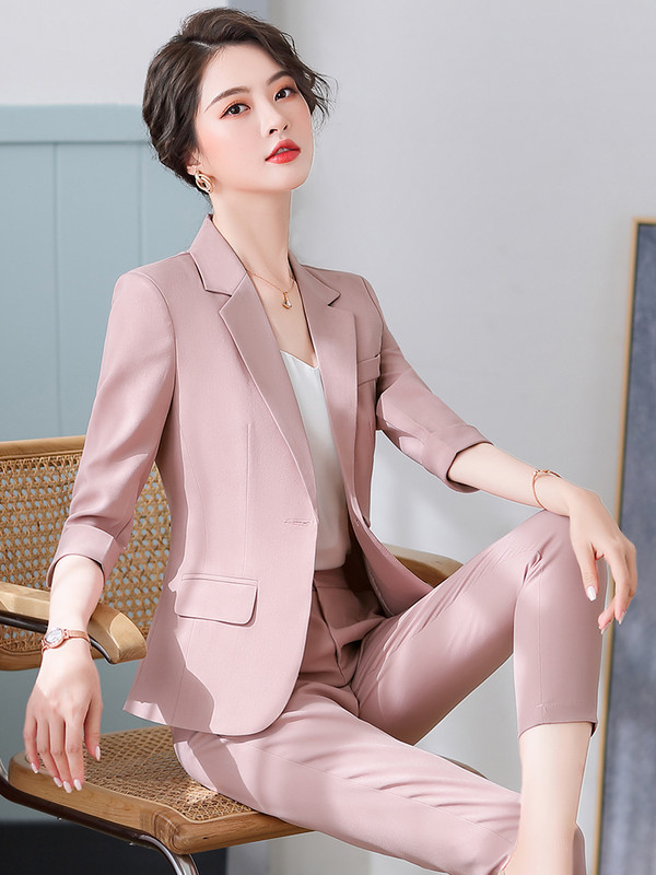 Noi stiluri 20201, primăvară vară, blazere cu jumătate de mânecă, costume formale, stiluri OL, femei, îmbrăcăminte de lucru, costume profesionale, pantaloni