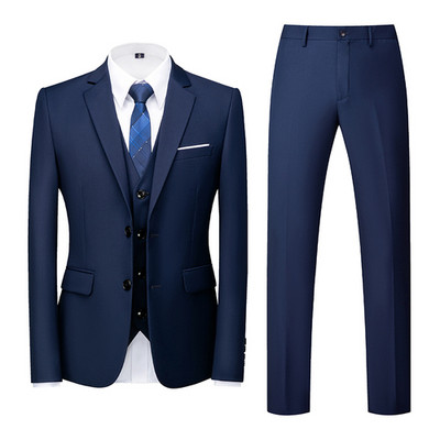 QJ CINGA Királykék férfi öltöny 3 részes (kabát+nadrág+mellény) Fehér Fekete Szürke Piros Terno Masculino Fashion Slim Costume Homme 6xl