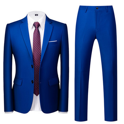 QJ CINGA Királykék férfi öltöny 3 részes (kabát+nadrág+mellény) Fehér Fekete Szürke Piros Terno Masculino Fashion Slim Costume Homme 6xl