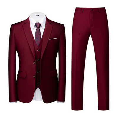 QJ CINGA Királykék férfi öltöny 3 részes (kabát+nadrág+mellény) Fehér Fekete Szürke Piros Terno Masculino Fashion Slim Costume Homme 6xl