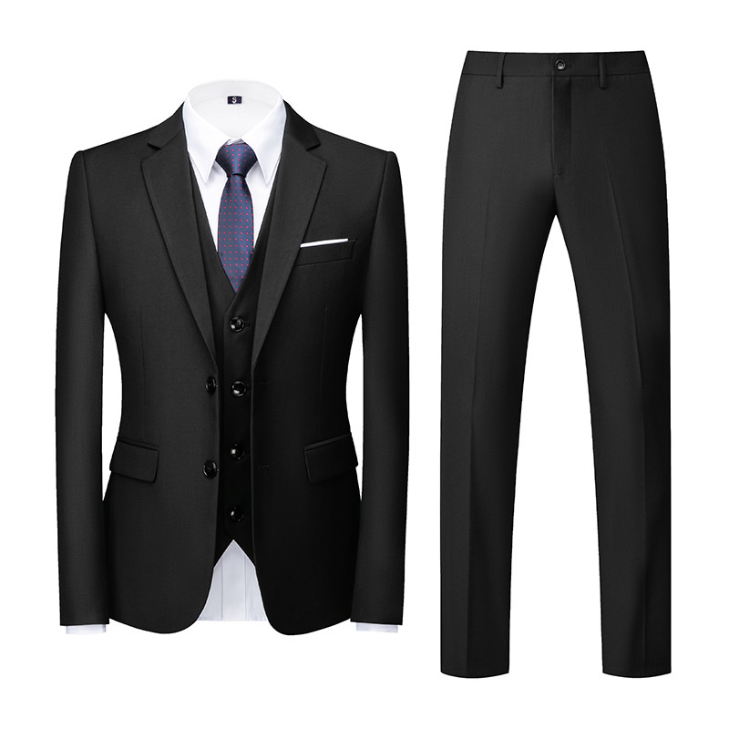 Costum pentru bărbați QJ CINGA Albastru Regal 3 piese (Jachetă+Pantaloni+Vest) Alb Negru Gri Roșu Terno Masculino Fashion Slim Costum Homme 6xl