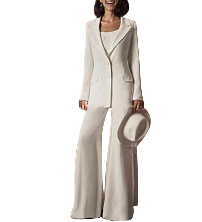 Costum de damă, 2 piese, la modă, cu rever crestat, de toamnă, la un singur piept, pentru femei (jachetă+pantaloni)
