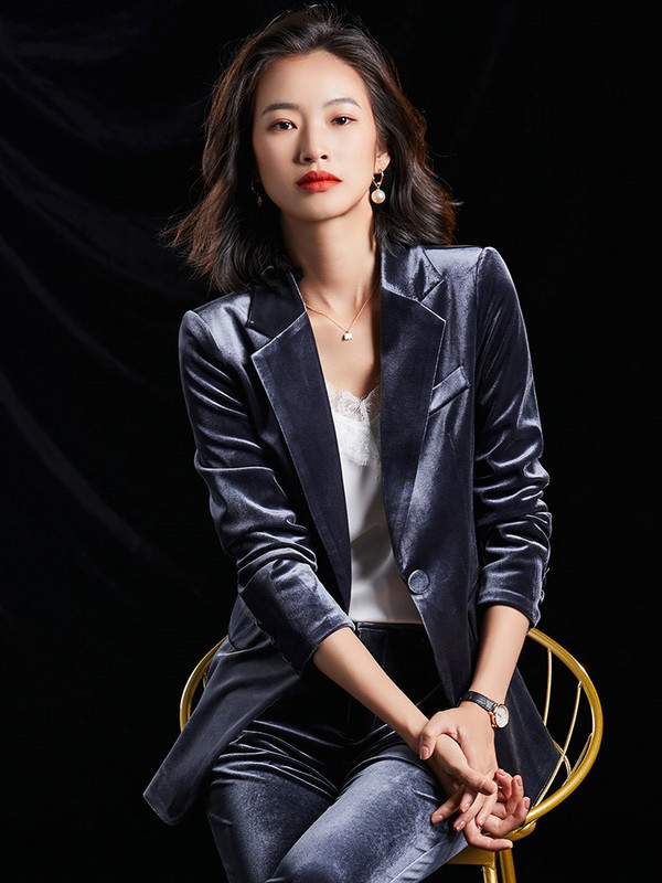 Catifea de înaltă calitate, elegante, vin, costume de afaceri pentru femei cu pantaloni și jachete, haină, toamnă, iarnă, stiluri OL, costume pantaloni, set de blazere