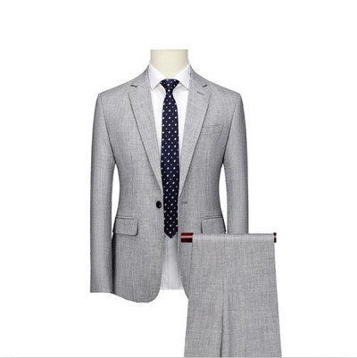 Ünnepi esküvői öltöny három részes férfi divatos, karcsú szabású ruha, kabát és nadrág mellény Szürke kék jelmez Homme M-5XL 6XL