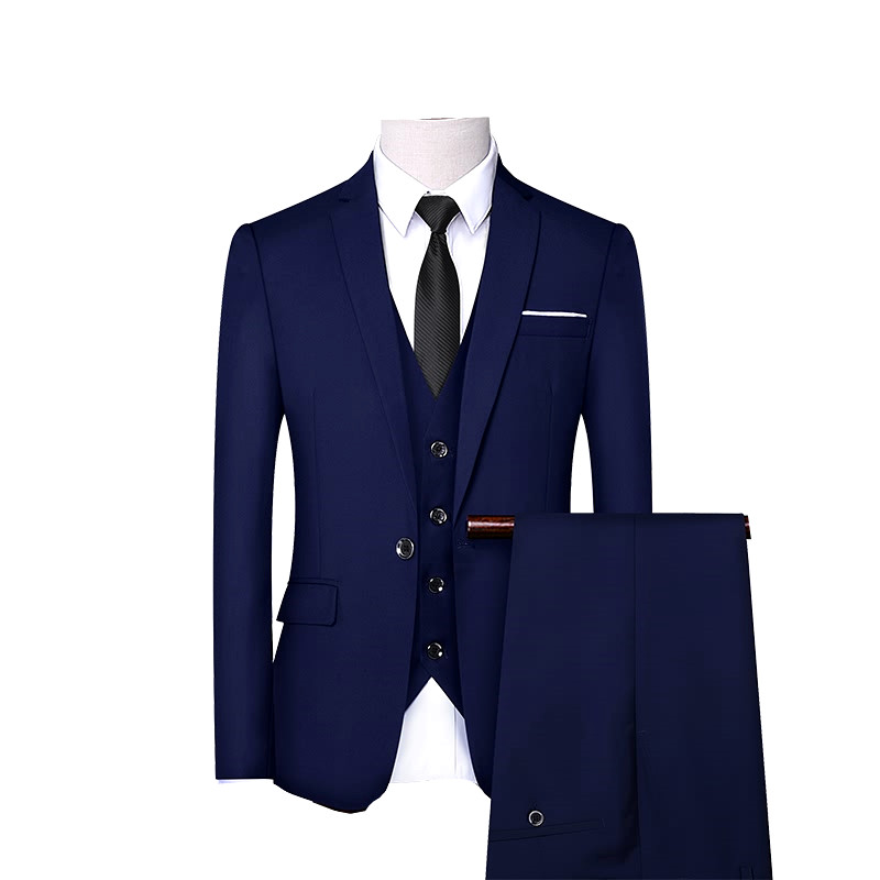 Formal Business Nunta Set Costum 3 Piese / Barbat 2021 Blazere Jacheta Pantaloni Vesta Pantaloni Rochie Vesta Marime Mari M-6xl QJ CINGA